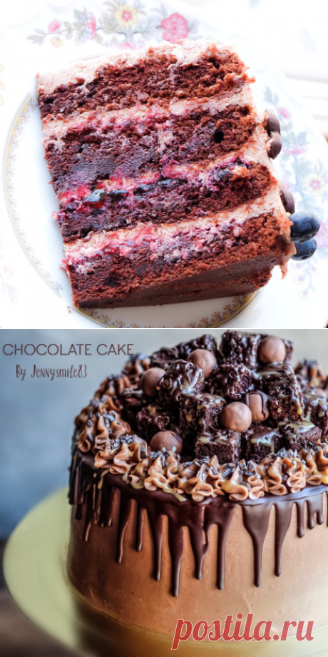 Шоколадно-ягодный торт с соленой карамелью — Изящество кулинарии