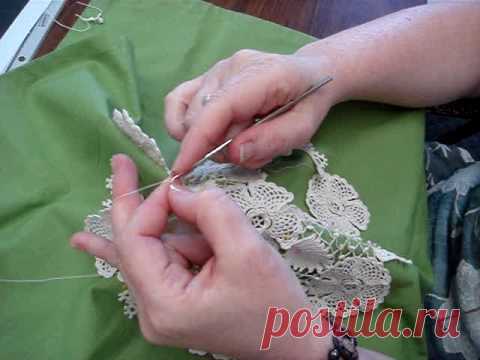 СЕТОЧКА С ШИШЕЧКАМИ В ИРЛАНДСКОМ КРУЖЕВЕ. ВИДЕО .