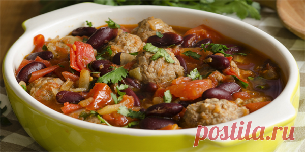 Тушеное мясо с фасолью и овощами! | NashaKuhnia.Ru