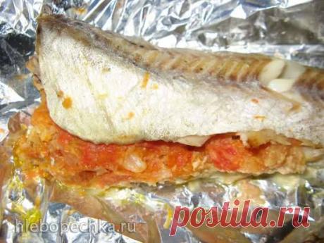Минтай, фаршированный овощами со шпиком - ХЛЕБОПЕЧКА.РУ - рецепты, отзывы, инструкции, обзоры