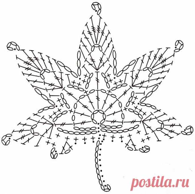 Листопад крючком, подборка схем