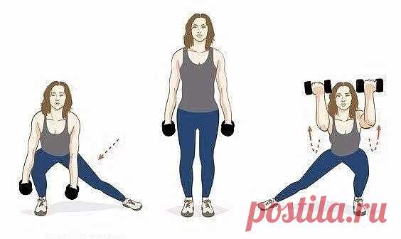 Упражнения для здоровой спины и красивых рук  
20 повторений каждого упражнения!