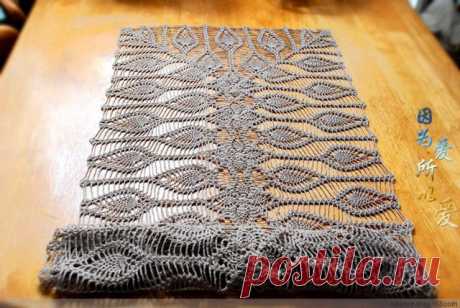 Прямоугольная салфетка с узором &quot;ананасы&quot; крючком. Схема. / Обсуждение на LiveInternet - Российский Сервис Онлайн-Дневников