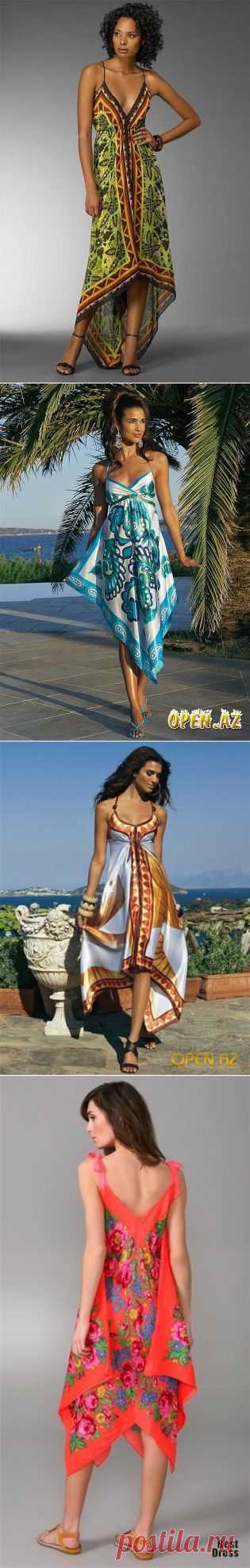 Эффектные летние сарафаны и топы шьем из платков — Рукоделие