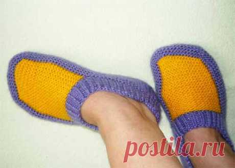 Еще один способ вязания тапочек
