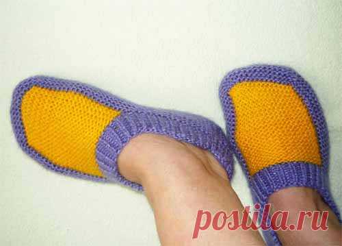 Еще один способ вязания тапочек