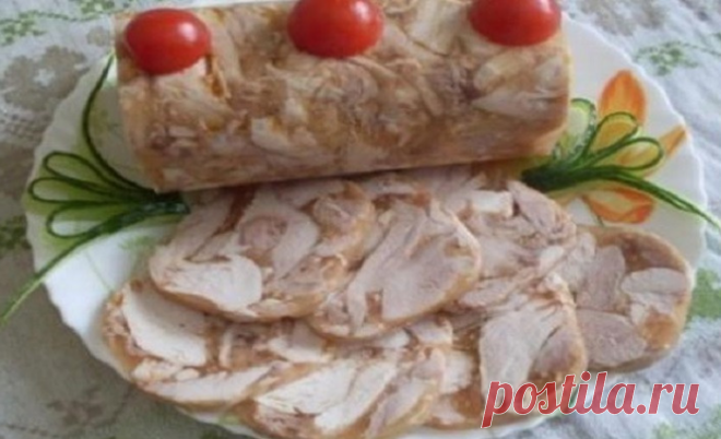 Куриный рулет в бутылке. В магазине не купишь, а сделать такой дома проще, чем кажется