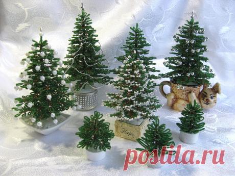 Встали елки в хоровод | biser.info - всё о бисере и бисерном творчестве