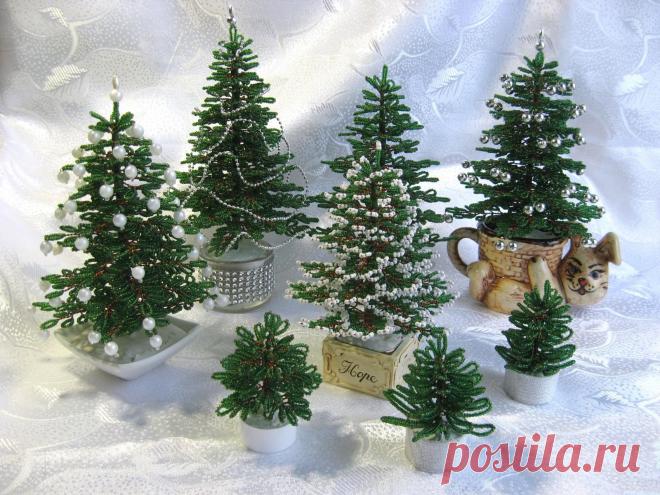 Встали елки в хоровод | biser.info - всё о бисере и бисерном творчестве