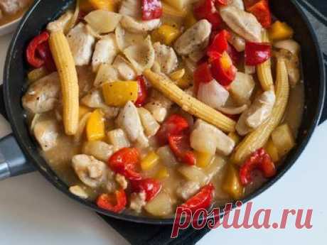 Курица в кисло-сладком соусе с овощами - рецепт с фото пошагово