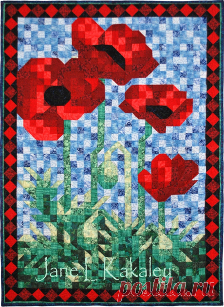 Quilt Pattern PDF Poppy Mosaic Art Quilt Pattern | Etsy