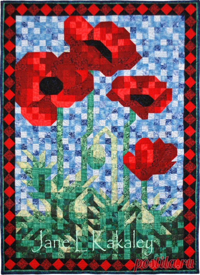 Quilt Pattern PDF Poppy Mosaic Art Quilt Pattern | Etsy