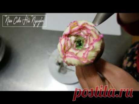 Hướng Dẫn Bắt Hoa Mẫu Đơn Với Kem Bơ Hàn Quốc - How to pipe a Closed Peony with  Korea Buttercream