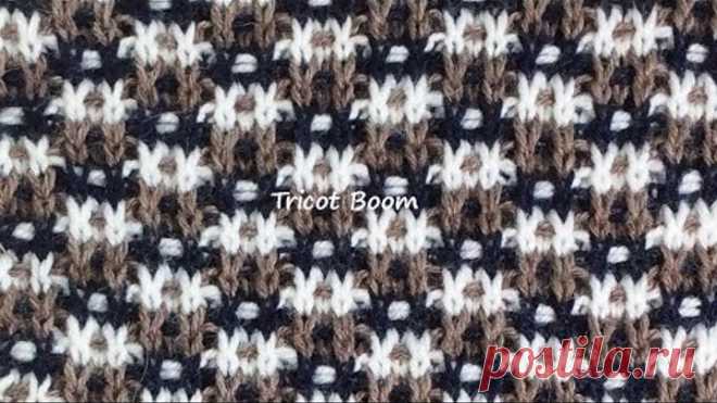 Горные цветы / Ленивый жаккард / Вязание спицами.