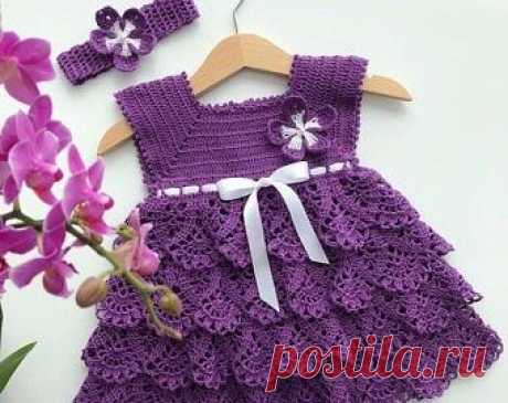 Tutorial on crochet baby dress - CRAFTS LOVED Learn today an amazing step by step tutorial of a children's crochet dress, here with us. Children's crocheted clothes are charming.