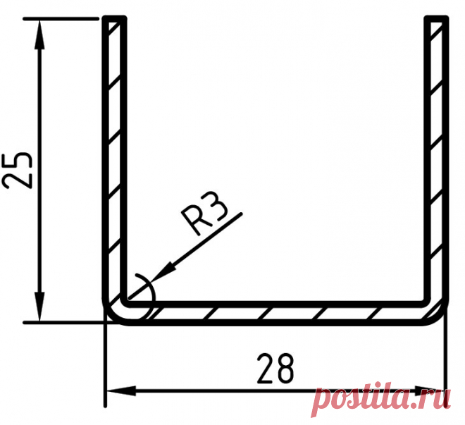 Армирующий профиль 25x28x25 (WINTECH) – Армирующий профиль для систем винтех