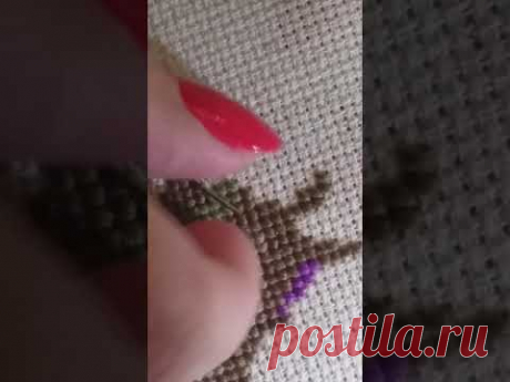 Как закрепить нитку#новыйспособ#вышивкакрестиком#рукоделие