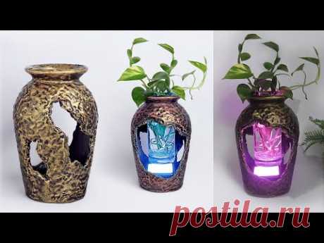 Stylist Flower Vase Withe tree planter || Cement flower vase || paper flower vase making - YouTube