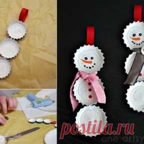 Декор и поделки из крышек от бутылок