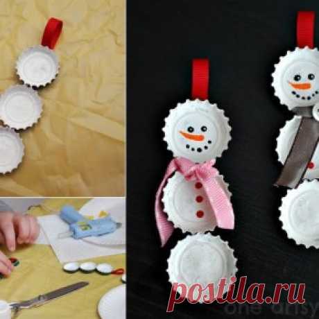 Декор и поделки из крышек от бутылок