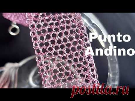 Pulsera tejida a crochet con "Punto Andino" con hilos de cobre