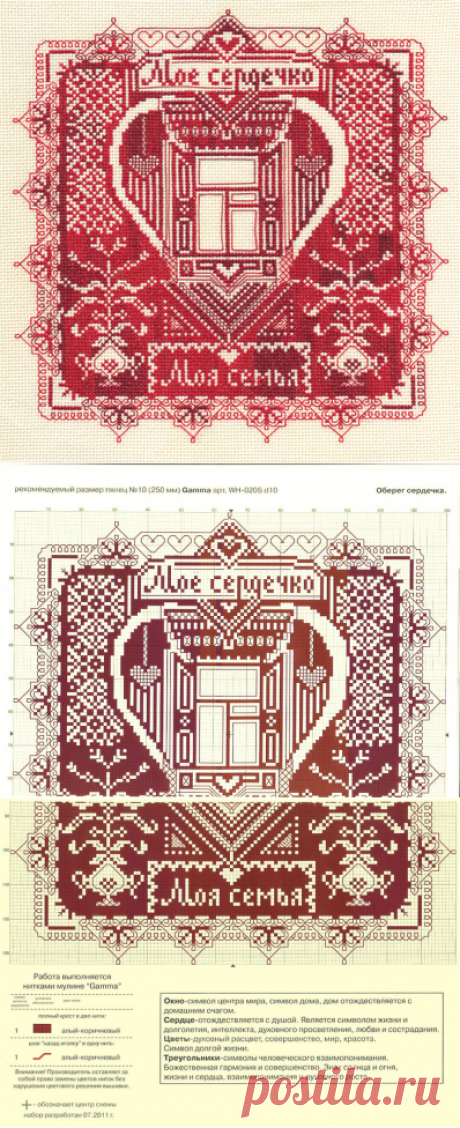 Сердце оберег вышивка
