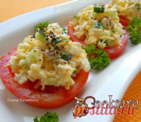 Закуска &quot;Салат на помидорах&quot; фото рецепт приготовления