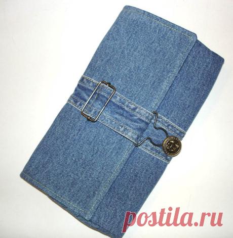 Denim clutch purse Reserved for Milly K. от NancyEllenStudios
