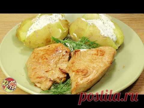 Стейк индейки с молодой картошечкой..Быстро и очень вкусно..Рекомендую!