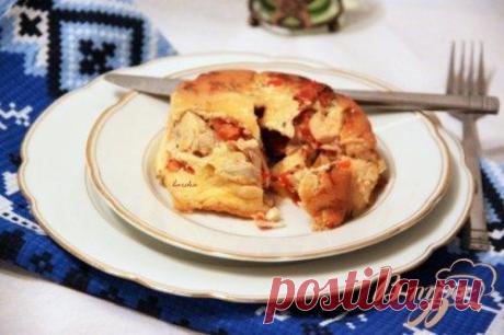 Перевёрнутая фриттата с курицей