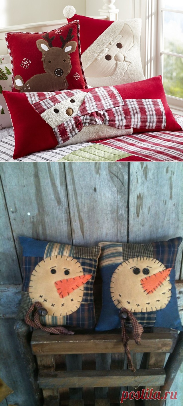 Новогодние подушки. (Идеи).