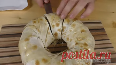 Пирог из лаваша с сочной начинкой
