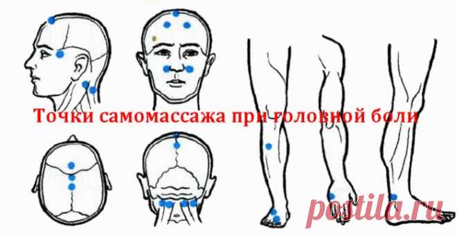 Точки самомассажа при головной боли