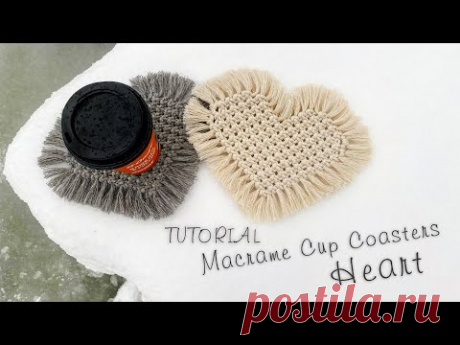 Tutorial Macrame Cup Coasters 🤍Heart🤍 - YouTube
