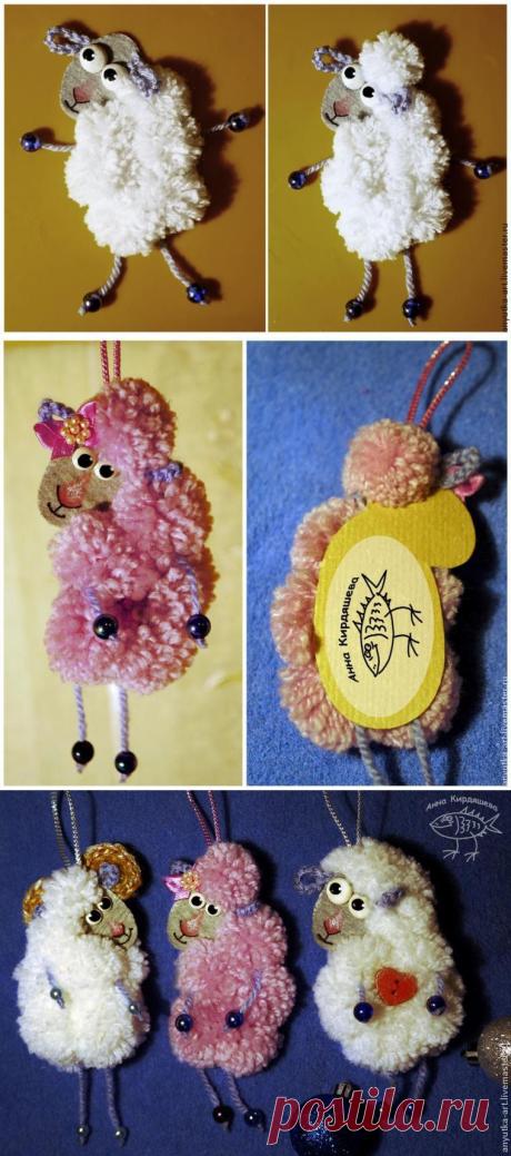 Овечка-прищепка своими руками - Ярмарка Мастеров - ручная работа, handmade