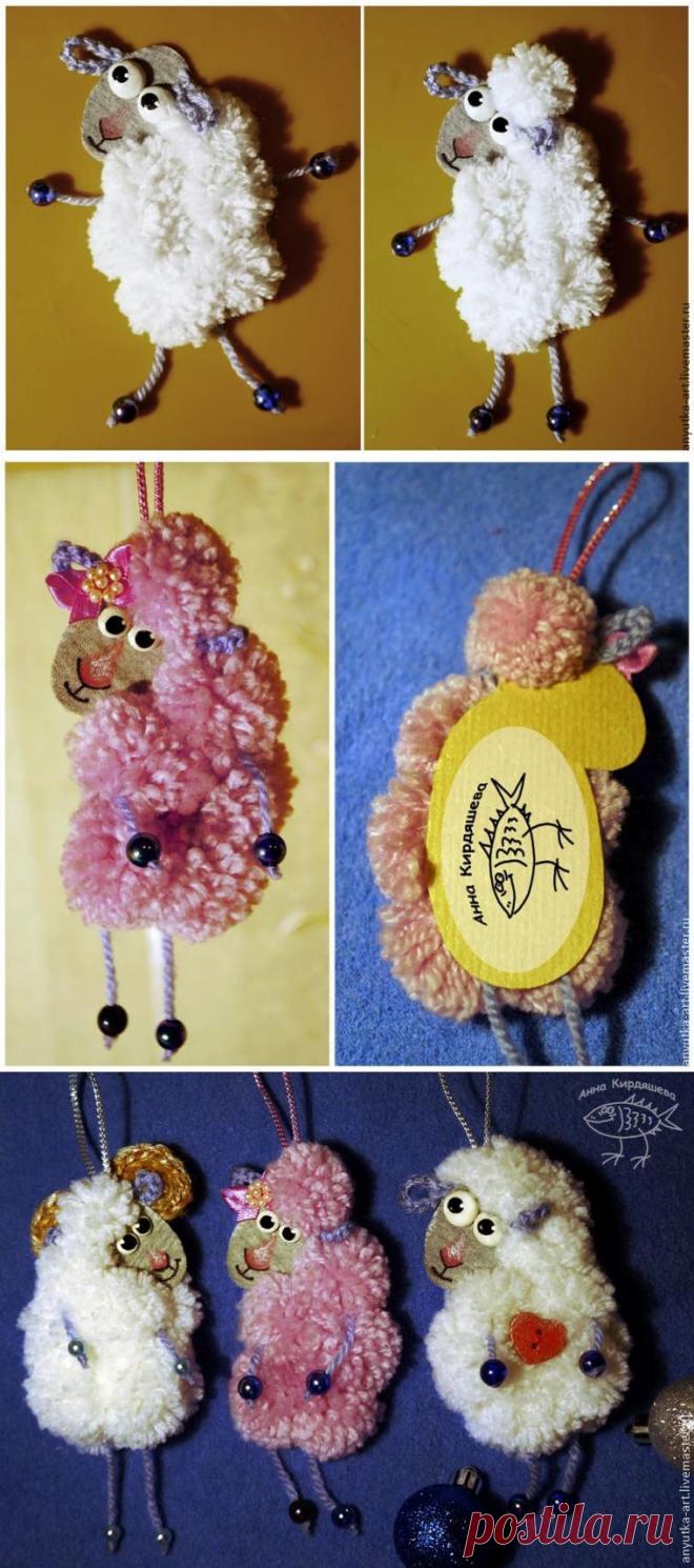 Овечка-прищепка своими руками - Ярмарка Мастеров - ручная работа, handmade