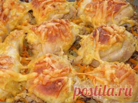 «Быстрый ужин» - греча с куриными ножками под сыром