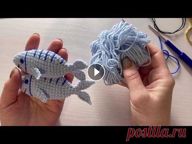 Бесплатный мастер- класс. Рыбка крючком. Free MK Crochet pattern fish Рыбка крючком бесплатный мастер-класс 00:55 начинаем вязание 09:55 вяжем первый плавник 11:46 вяжем второй плавник 21:39 конец тела 22:39 вяжем хвости...