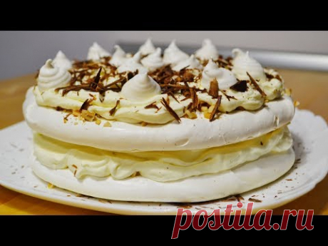 Торт Безе с Кремом "Пломбир" (Швейцарская меренга) Cake with Merenga and Cream Plombir