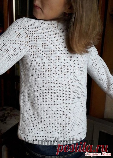 Прекрасная работа
Опубликовала Ингабриг в Стране мам
. Пуловер с бусинами для Маруси филейкой
Пряжа использована Летто, 5 мотков, крючок №1,2, бусины под жемчуг разных размеров. МНОГО.