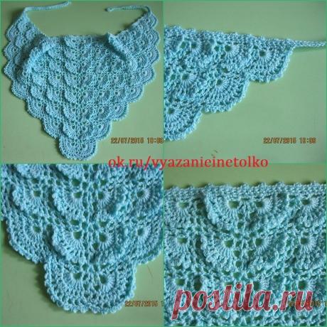 Вязаные косынки вместо панамок, подборка, нажмите на фото, там схемы.