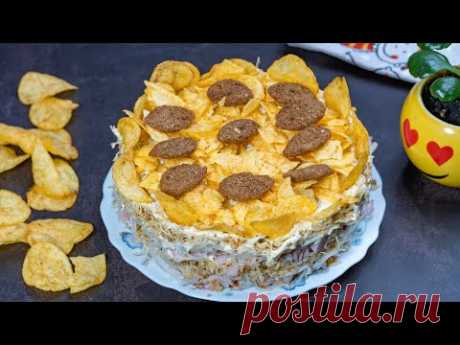 Быстрый ПРАЗДНИЧНЫЙ САЛАТ 🥗 который исчезнет за 1 минуту - рецепт настоящая бомба 😋!