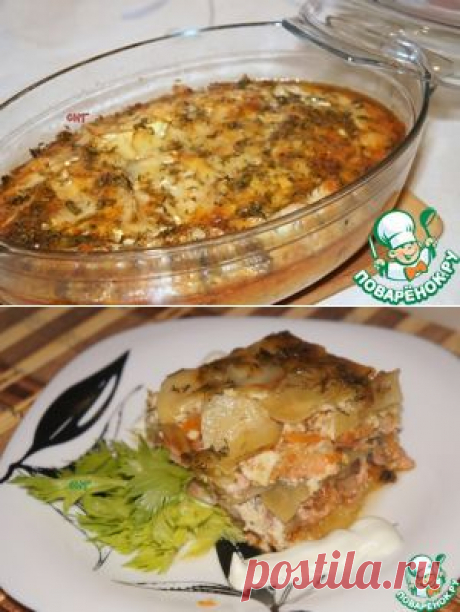 Запеканка с семгой - кулинарный рецепт