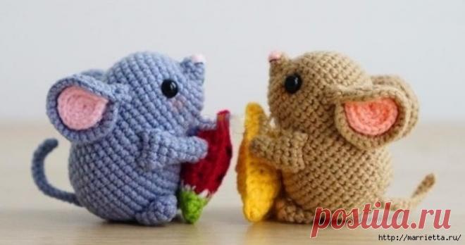 Мышки крючком в технике амигуруми