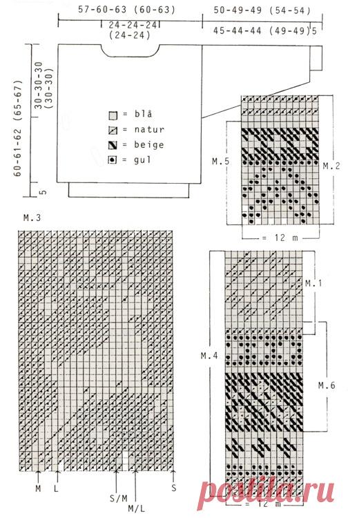 lutik-вязание крючком и спицами: пуловер в норвежском стиле 
