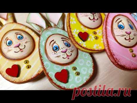 Милые пасхальные зайцы 🐰 Гирлянда на окно - альтернатива венку 😍