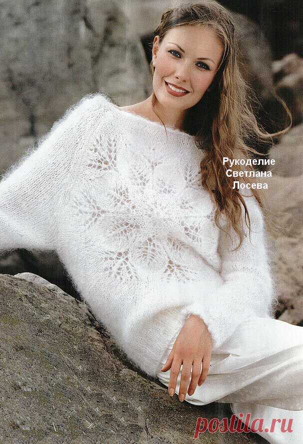 Белое кружево красоты и элегантности! Три нежных джемпера (описание вязания+схема+выкройка) | Рукоделие Светлана Лосева | Дзен
