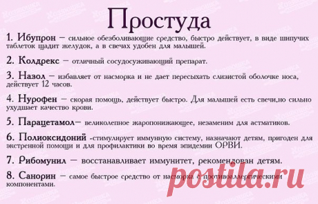 Список лекарств для первой медицинской помощи 

Забирай на стену, чтобы всегда было под рукой - для этого жми "Класс!" или "Поделиться"