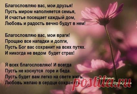Благословляю вас, мои друзья! (Дрожжина Ольга) / Стихи.ру