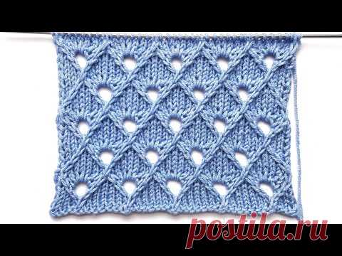 Эффектный узор спицами Китайские шашки